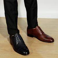 Chaussures habillées pour hommes en cuir véritable embossé, prix de gros, élévatrices de 7 cm (hauteur accrue de 2,7 pouces), pour le bureau et les occasions professionnelles
