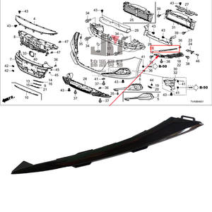 Moldura Decorativa OEM 71114-TVE-F00 71119-TVE-F00, Moldura Superior de Faro Delantero Derecho e Izquierdo para <span class=keywords><strong>Honda</strong></span> Accord CV1 2021 <span class=keywords><strong>2022</strong></span> - Product Image 2