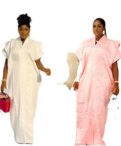 2024 Африканское Новое Модное Элегантное летнее длинное однотонное белое платье макси для женщин K0326