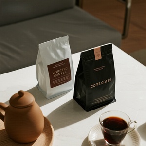 Bolsas de granos de café Barrie de humedad compuesta con válvula, corbata de estaño, cremallera, fuelle lateral, cierre de cremallera, bolsa de café frustrada de fondo plano - Product Image 6