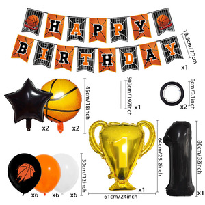 Decoración para Fiesta de Baloncesto, Globos de Látex con Temática Deportiva de Baloncesto, Suministros para Fiestas de Niños, <span class=keywords><strong>NBA</strong></span> para Niños, Baby Shower - Product Image 5