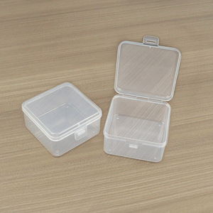 <b>Square</b> Plastic Storage Box 8.4x8.4x4.5cm Transparent With Lid For Office Organizer Parts <b>Tools</b> Packaging - Product Image 1