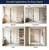 Portes intérieures en MDF, style nordique moderne et minimaliste, très vendues, traitement de surface imperméable et durable pour chambre à coucher