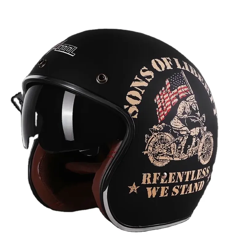 Usine OEM casque de moto rétro moto demi-casque moto équitation hommes et femmes casque électrique
