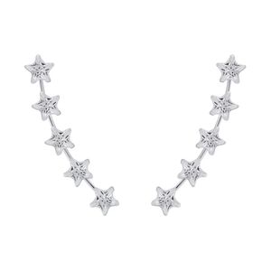 ZHILIAN pendientes trepadores de diseño Redondo y estrellas para mujer, joyería de plata de ley 925 - Product Image 3