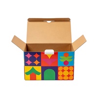 Boîte d'expédition en carton ondulé avec logo personnalisé, doublure en mousse, poignée, logo en relief, pelliculage mat, revêtement UV, recyclée pour les outils de maquillage