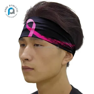 Pure Think Breast Cancer Awareness Pink Ribbon Hair Band Accessories Custom Headband Accessories customized