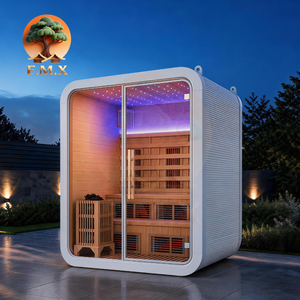 Sauna extérieur pour 2 personnes avec verrière panoramique pour jardin et cour - Product Image 4