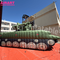 Modèle de char pour accessoires de fête, char Sherman gonflable pour accessoires de scène, véhicule réaliste avec missiles pour expositions muséales