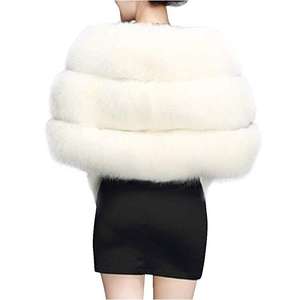 Châle <span class=keywords><strong>Cape</strong></span> en fausse fourrure de renard pour femmes de luxe pour les enveloppes chaudes d'hiver - Product Image 3