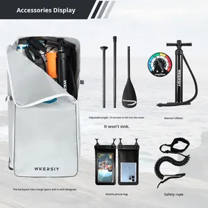 Planche à pagaie <span class=keywords><strong>gonflable</strong></span> en PVC HY Sports modèle EE67 avec <span class=keywords><strong>3</strong></span> ailerons, 13,8 kg, pompe à pagaie pour les eaux offshore - Product Image 3