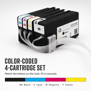 Cartouche rechargeable vide CISS OCB 952X-955X 952 953 954 955 avec ensemble de cartouches 4 couleurs remanufacturées et puce - Product Image 6