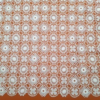 Dentelle de rideau soluble dans l'eau en soie de lait, style africain, motifs floraux blancs, broderie complète en tissu, pour robe de mariée
