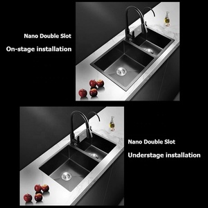 Kinglions Ensemble d'évier de <span class=keywords><strong>cuisine</strong></span> en acier inoxydable de 30 pouces, accessoires à double cuvette avec <span class=keywords><strong>lavabo</strong></span> à légumes à deux trous - Product Image 5