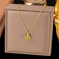 Rode kersen aardbei fruit hanger ketting roestvrij staal verguld zirkoon set trendy stijl cadeau voor vrouwen sieraden