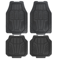 Tapis de sol de voiture en PVC à motif tactique noir, tapis de sol de voiture résistants aux intempéries, ensemble de 4 pièces