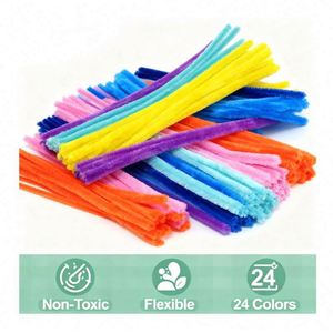 Fil chenille doux et pelucheux pour enfants, 8 mm, 30 cm, couleur personnalisable, haute qualité, pour projets éducatifs et créatifs DIY (fleur) - Product Image 3