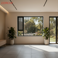 Ventana de Aluminio de Diseño Minimalista DERCHI, Ventana de Piso a Techo con Vidrio Templado, Tamaño Personalizado, Ventanas Resistentes a Huracanes