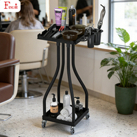 Chariot de Salon de Coiffure et Spa Noir à 2 Niveaux pour Extensions de Cheveux – Vente en Gros