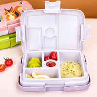 New Link PP Cartoon Boîte à lunch pour enfants au micro-ondes et au lave-vaisselle avec 5 compartiments
