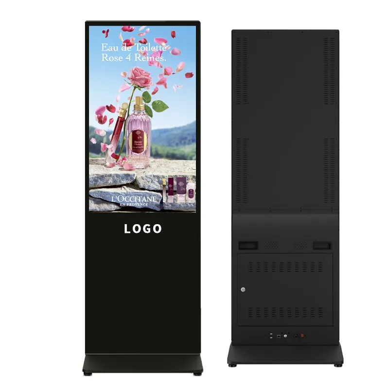 Included software interactive android system vertical floor stand lcd digital signage and media displays player