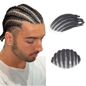 LONGFOR Toupet Herenpruik Indiaas Remy Haar Systeem Gevlochten 130% Dichtheid Recht Textuur Zwart Heren Hot Supplier - Product Image 1