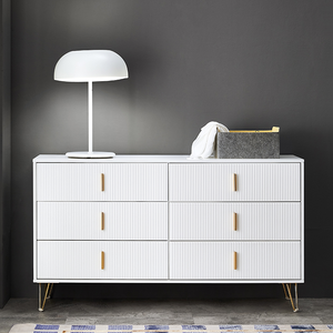 <span class=keywords><strong>Commode</strong></span> blanche <span class=keywords><strong>moderne</strong></span> avec armoire à 6 tiroirs, armoire latérale pour le salon - Product Image 3