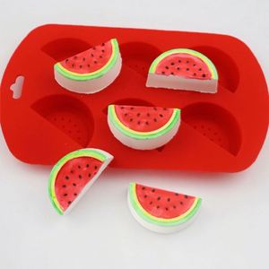 Eco-Friendly 6 Hole Fruit Watermelon Shape Cake Candy Reused Diy Hand Make <b>Soap</b> Canle Silicone Epxoy <b>Mold</b> OEM\ODM - Product Image 1