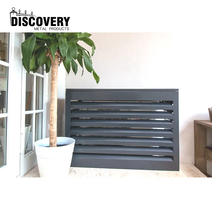 Newly design decorative metal heat pump cover air conditioner parts customized wall mounted ac protection cover