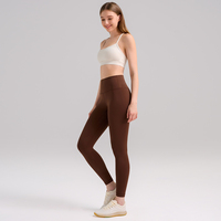 Legging Yoga Wanita Polos Pinggang Tinggi Panjang Hingga Mata Kaki Celana Olahraga Bahan Stretch 4 Arah Anti Lembab Tahan Luntur untuk Gym
