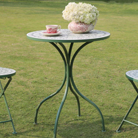 Ensemble de table et chaises de jardin modernes en acier, résistantes aux intempéries, vente en gros, directement de l'usine