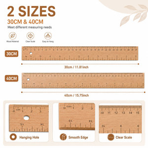 <span class=keywords><strong>Regla</strong></span> de <span class=keywords><strong>Madera</strong></span> Personalizada SINOART de 30cm/40cm, <span class=keywords><strong>Madera</strong></span> de Haya, 4mm de Grosor, 3.5cm de Ancho, para <span class=keywords><strong>Costura</strong></span>, Sastrería, Medición y Dibujo - Product Image 3