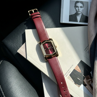 Montre rétro de luxe Scottie 9851 pour femme avec mouvement à quartz étanche, bracelet en cuir véritable, cadeau, montre à quartz polyvalente
