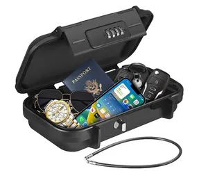 振智便携式保险箱旅行保险箱大容量安全锁箱带组合码防水钥匙锁箱