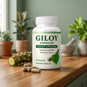 Cápsulas de Giloy Puro 500mg, 60 Unidades, Cápsulas Orgánicas de Guduchi, Suplemento Herbal Ayurvédico, Extracto Natural de Giloy a Base de Plantas - Product Image 1