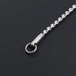 <b>Titanium</b> Steel Braided <b>Chain</b> Necklace 1.8mm Width 45cm Length Simple Geometric Design Gift For Men Women - Product Image 3