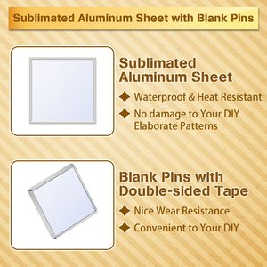 Kit de Botones Sublimables en Blanco, Lámina de Aluminio Plateada para Sublimación con Cierre de Mariposa para Manualidades y Joyería - Product Image 6