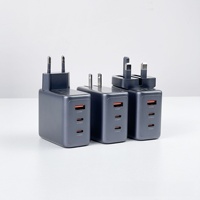 Cargador de Pared GaN de 100W con Pantalla TFT Inteligente, Enchufe Plegable, 2 Puertos Tipo C + USB, Carga Rápida de Protocolo Completo, Adaptador OTP de 30W