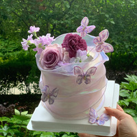 Fournitures de décoration de gâteau 5 pièces papillons en tissu décorations de gâteau fête anniversaire décoration ins papillon ailes Cupcake Topper
