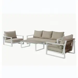 Luxuriöse 4 Stück 5 Sitze Große Set dicke Kissen Terrassen sofa Gartenmöbel im Freien