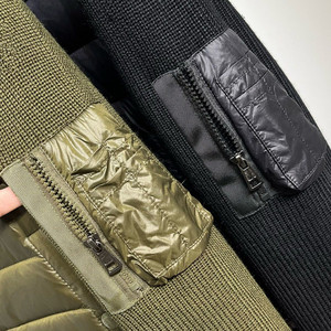 Áo khoác nam kiểu Âu, mùa đông, chất liệu vải canvas, kiểu dáng casual, khóa kéo, có mũ, phối màu, tay áo dệt kim nhuộm màu, áo ngắn, áo khoác ngoài - Product Image 4