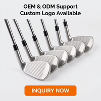 Ensemble de fers de golf pour gauchers en acier inoxydable de qualité supérieure, fers 4-PW avec manche en acier, faible MOQ, logo personnalisé, prix d'usine