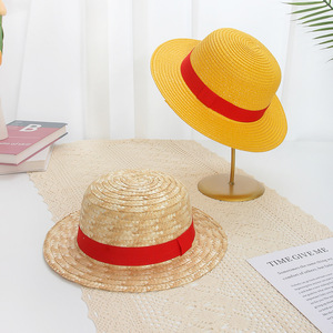 <span class=keywords><strong>Chapeau</strong></span> de <span class=keywords><strong>paille</strong></span> <span class=keywords><strong>Luffy</strong></span> Cosplay Anime avec ruban rouge, large bord, protection UV pour hommes et femmes, idéal pour la plage et les fêtes costumées - Product Image 3