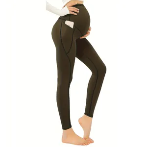 Leggings da allenamento premaman da donna di qualità Premium sopra la pancia gravidanza abbigliamento attivo atletico morbido Yoga pantaloni con tasche