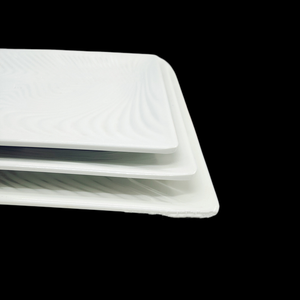 <span class=keywords><strong>Assiette</strong></span> carrée en mélamine incassable, <span class=keywords><strong>blanche</strong></span>, effet vague d'eau, <span class=keywords><strong>steak</strong></span>, fondue, fruits de mer, dessert, salade, restaurant, <span class=keywords><strong>assiette</strong></span> en plastique réutilisable - Product Image 6