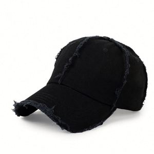 Casquette de baseball unisexe OEM vintage à visière incurvée, logo brodé, 6 panneaux, effet vieilli et déchiré, personnalisable - Product Image 6