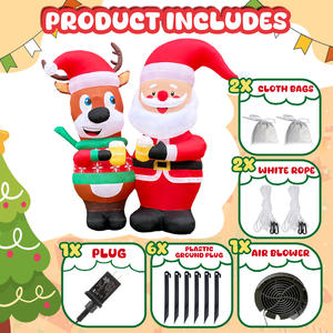 OurWarm 7.5ft عيد الميلاد نفخ رجل عجوز الأيلك نخب في الهواء الطلق حديقة زينة عيد الميلاد - Product Image 4