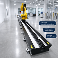 Rail de guidage linéaire pour bras robotique robuste, rail au sol à sept axes avec moteur et engrenage pour l'automatisation des robots de soudage