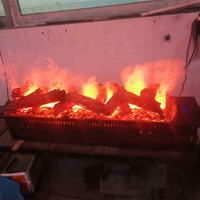 Cheminée électronique intelligente 3D moderne pour l'intérieur Flamme tactile et insert en acier au bois pour le salon