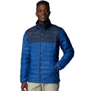 Veste matelassée imperméable et coupe-vent pour homme, col montant, fermeture éclair, séchage rapide, logo sur le devant, 6XL, hiver, voyage en plein air - Product Image 1